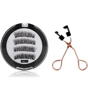Magnetic Eyelashes 2 Pairs Dual with Applicator Reusable 3D No Glue NEW